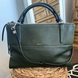 Coach Borough Handbag Pebbled Leather Alpine Moss